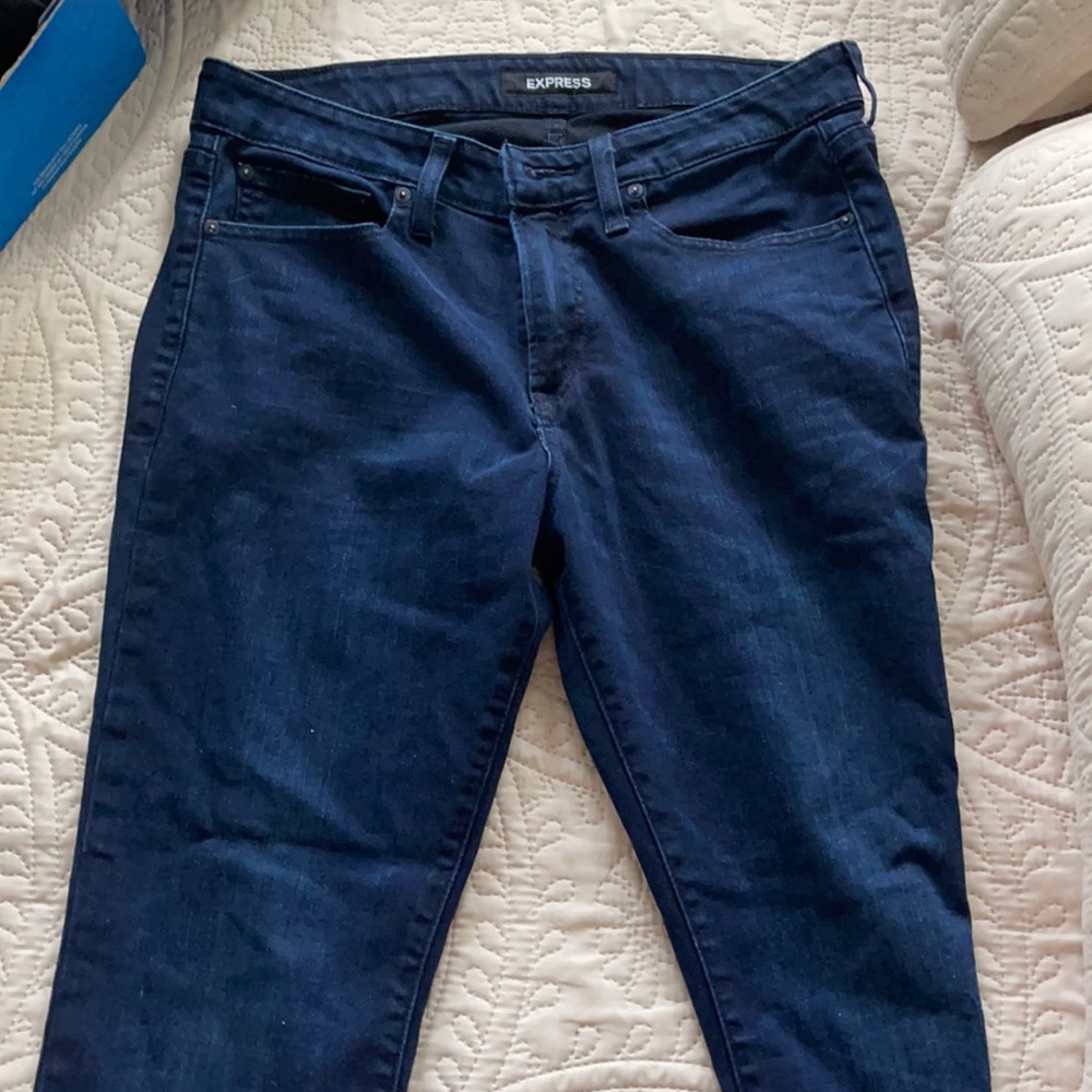 Express skinny blue jeans stretchy